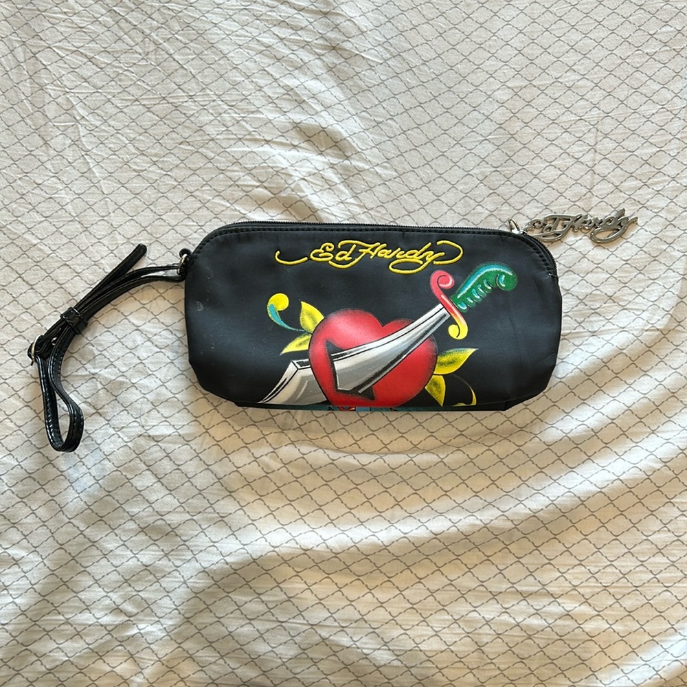 Y2K ed Hardy wristlet
